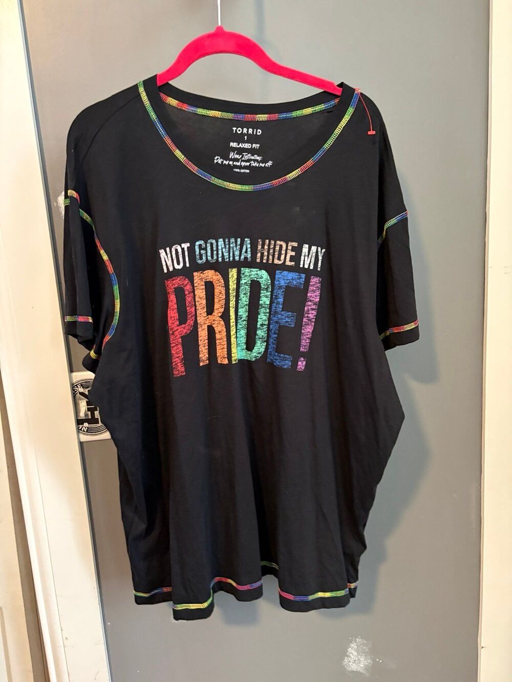 Torrid size 1 black rainbow pride t shirt NWT